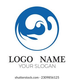 abstract circle shape waves logo illustration