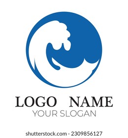 abstract circle shape waves logo illustration
