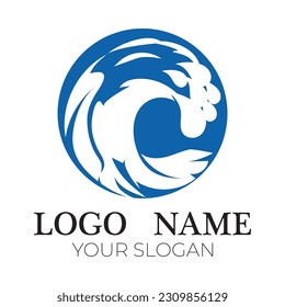 abstract circle shape waves logo illustration