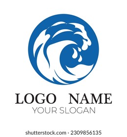 abstract circle shape waves logo illustration