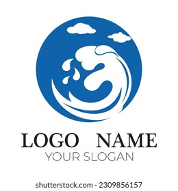 abstract circle shape waves logo illustration