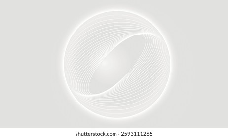 Abstract circle shape in white gray gradient desktop wallpaper vector. Gradient white gray Digital technology background. Digital Abstract circle shape white gray gradient desktop wallpaper