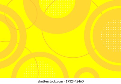 forma de círculo abstracto amarillo, blanco punto y fondo naranja.ilustración para su trabajo.