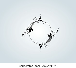 Abstract circle shaped decorative floral frame for illustration