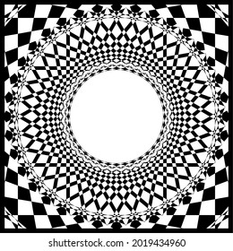 Abstract Circle Shaped Geometric Motif Pattern. Decoration for Interior, Exterior, Carpet, Textile, Garment, Cloth, Silk, Tile, Plastic, Paper, Wrapping, Wallpaper, Pillow, Sofa, Background, Etc.