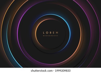 Abstract circle shapes background with glow effect