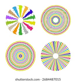 Abstract circle shapes. Colorful graphic pattern. Vector modern elements. Minimalist geometric design. EPS 10.