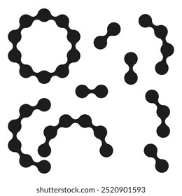 Formas Abstractas. Elementos de puntos conectados. Diseño geométrico moderno. Ilustración vectorial negra.