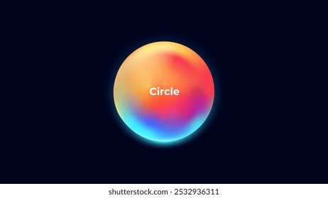 Abstract circle shapes with gradient isolated on black background. Vector set. Fluid vivid gradients for banners. Modern trendy design. Liquid shape. Colorful bright neon template. Dynamic soft color.