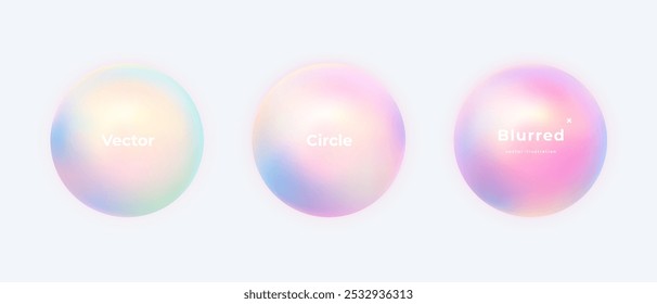 Abstract circle shapes with gradient isolated on white background. Vector set. Fluid vivid gradients for banners. Modern trendy design. Liquid shape. Colorful bright neon template. Dynamic soft color.