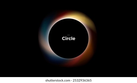 Formas Abstractas del círculo con el gradiente aislado en fondo negro. Conjunto de Vector. Gradientes fluidos y vívidos para Anuncios. Diseño moderno de moda. Forma líquida. Colorido Plantilla de neón brillante. Color suave dinámico.
