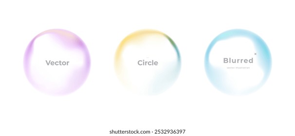 Abstract circle shapes with gradient isolated on white background. Vector set. Fluid vivid gradients for banners. Modern trendy design. Liquid shape. Colorful bright neon template. Dynamic soft color.