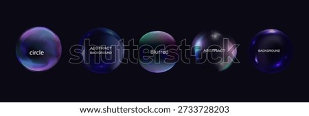 Abstract circle shapes with gradient isolated on black background. Vector set. Fluid vivid gradients for banners. Modern trendy design. Liquid shape. Colorful bright neon template.