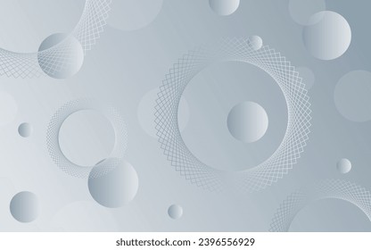 Abstract circle shapes in white grey gradient background. Circle pattern wallpaper. Modern style gradient color palate background.