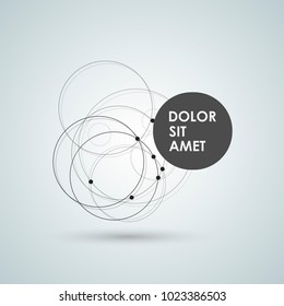 Abstract circle shapesm line and dots.