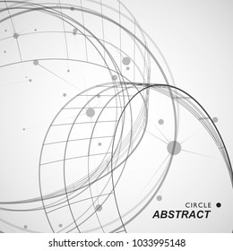 Abstract circle shapesm line and dots.