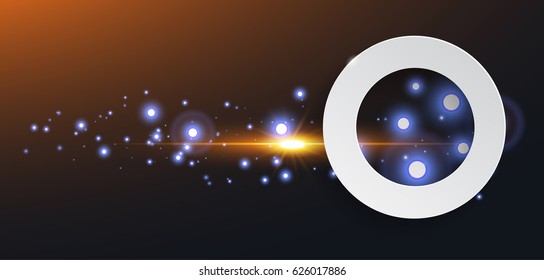 abstract circle with shine sparkles isolated on dark background