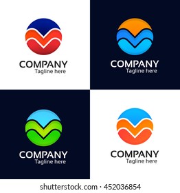 Abstract circle sign iconic logo vector design