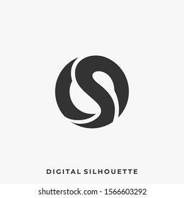 Abstract Circle Silhouette Illustration Vector Design Template. Suitable for Creative Industry, Multimedia, entertainment, Educations, Shop, and any related business