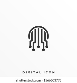 Abstract Circle Silhouette Illustration Vector Design Template. Suitable for Creative Industry, Multimedia, entertainment, Educations, Shop, and any related business