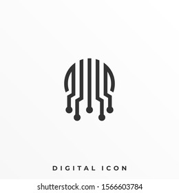 Abstract Circle Silhouette Illustration Vector Design Template. Suitable for Creative Industry, Multimedia, entertainment, Educations, Shop, and any related business