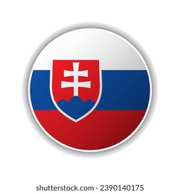Icono de la bandera de círculo abstracto de Eslovaquia