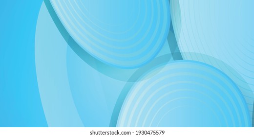 Abstract Circle Smooth Blue Stripes Gradient Background Design, Soft Blue White Curve Background Template Vector