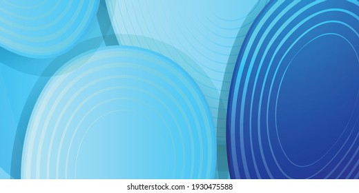 Abstract Circle Smooth Blue Stripes Gradient Background Design, Soft Blue White Curve Background Template Vector