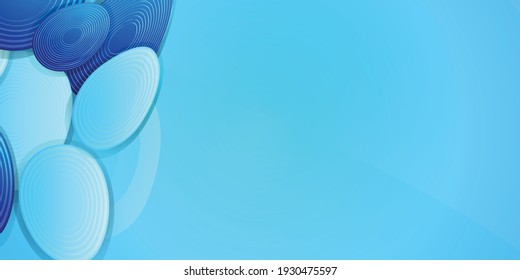 Abstract Circle Smooth Blue Stripes Gradient Background Design, Soft Blue White Curve Background Template Vector