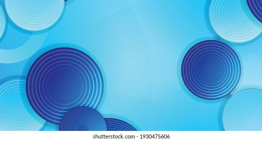 Abstract Circle Smooth Blue Stripes Gradient Background Design, Soft Blue White Curve Background Template Vector