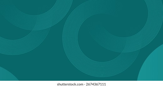 Círculo Abstractas verde suave con degradado verde oscuro. Líneas de círculo verdes. Arte moderno digital.