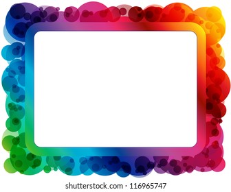Abstract Circle Spectrum Frame - Frame created with abstract circle design in spectrum colors with copyspace