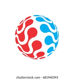 abstract circle sphere connection logo