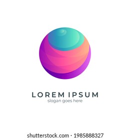 Abstract circle sphere gradient color logo design template