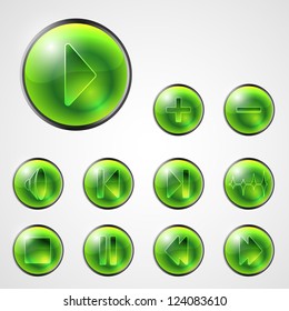 abstract circle sphere green buttons