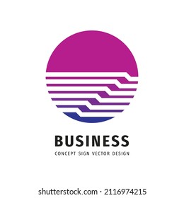 Abstract circle sphere - vector business logo design. Solution communication sign. Network icon. Strategy marketing symbol.