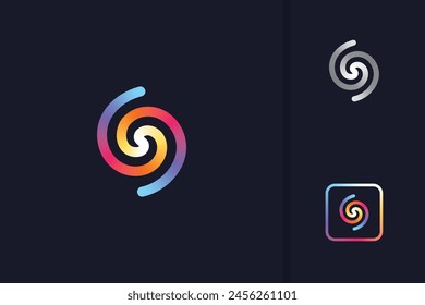 Abstrakte Kreis Spin Logo Design Vektorgrafik Vorlage