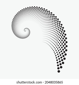 Abstract circle spiral halftone background. Dotted abstract concentric circle. Spiral, swirl, twirl element for multipurpose use.