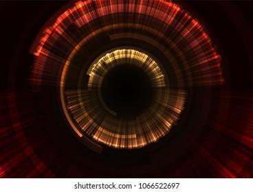 abstract circle spiral with sheet overlap background, orange digital layer line, technology design template, vector illustration