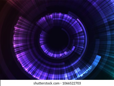 abstract circle spiral with sheet overlap background, purple digital layer line, technology design template, vector illustration