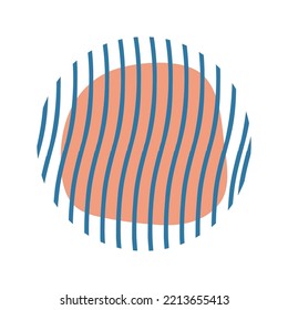 Circular abstracto con un punto y una espiral sobre blanco. Imagen aislada de vectores para el diseño de una impresión o sitio web de ropa
