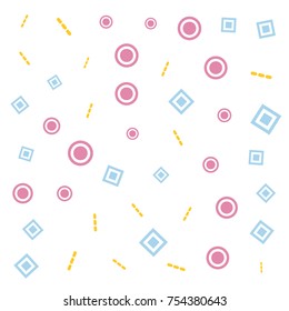 abstract circle and square colorful geometric pattern on white background, vector art design.