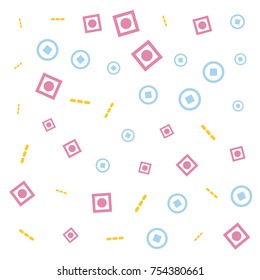 abstract circle and square colorful geometric pattern on white background, vector art design.