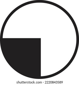 Resumen de la ilustración de círculo y el logotipo cuadrado en un estilo moderno y mínimo aislado en el fondo