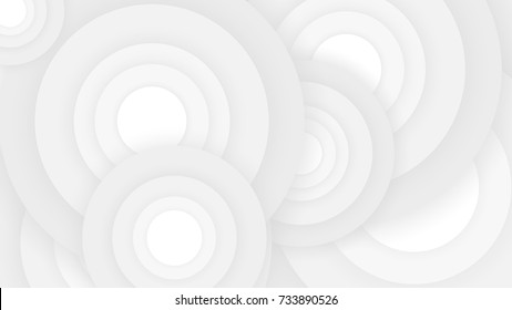 Abstract Circle Stacked White and Gray Vector Background 