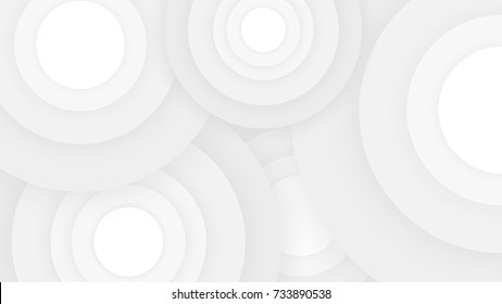 Abstract Circle Stacked White and Gray Vector Backgrounds