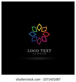 Abstract Circle, Star & Flower Ornament Logo. Symbol & Icon Vector Template.