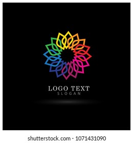 Abstract Circle, Star & Flower Ornament Logo. Symbol & Icon Vector Template.