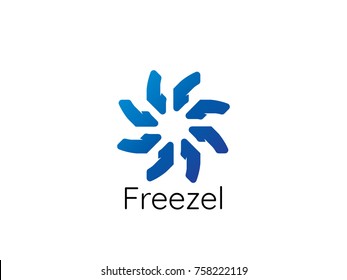 Abstract circle star solar ice logo template. modern corporate design concept vector illustration