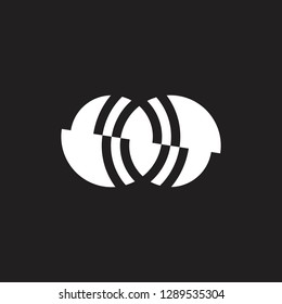 abstract circle stripes geometric linked logo vector